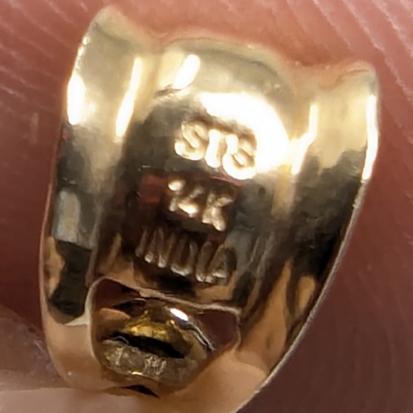 14kt Vintage Solid Yellow Gold Amethyst Oval Round Cluster Pendant - Picture 8 of 11